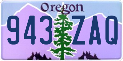 OR license plate 943ZAQ