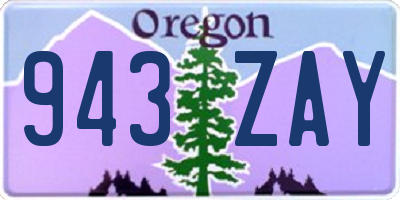 OR license plate 943ZAY