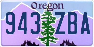 OR license plate 943ZBA