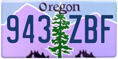 OR license plate 943ZBF
