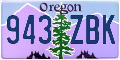 OR license plate 943ZBK