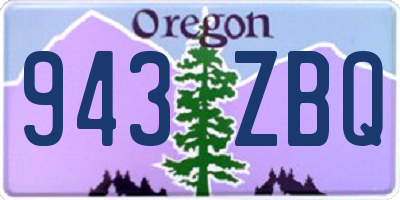 OR license plate 943ZBQ