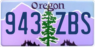 OR license plate 943ZBS
