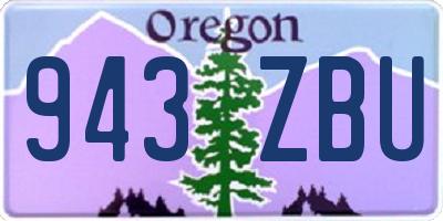 OR license plate 943ZBU
