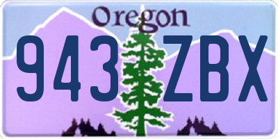 OR license plate 943ZBX