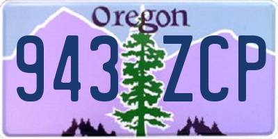 OR license plate 943ZCP