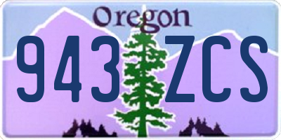 OR license plate 943ZCS