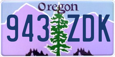 OR license plate 943ZDK