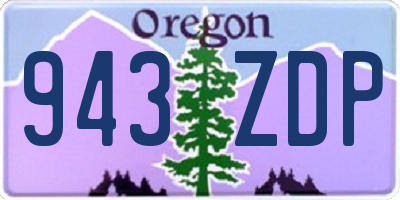 OR license plate 943ZDP