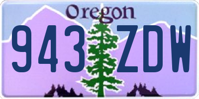 OR license plate 943ZDW