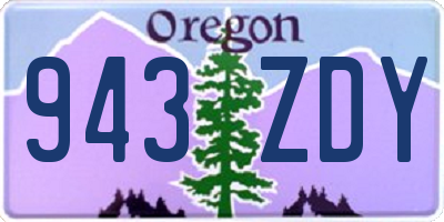 OR license plate 943ZDY