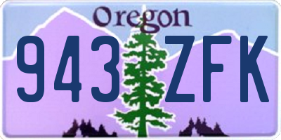 OR license plate 943ZFK
