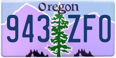 OR license plate 943ZFO