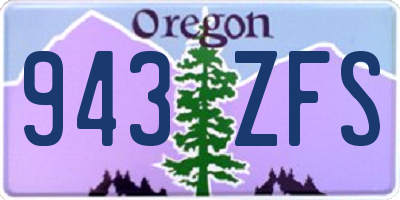 OR license plate 943ZFS