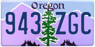 OR license plate 943ZGC