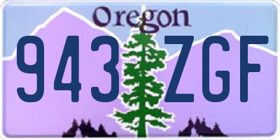 OR license plate 943ZGF