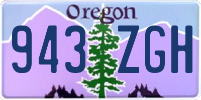 OR license plate 943ZGH