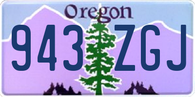 OR license plate 943ZGJ