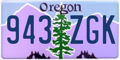 OR license plate 943ZGK