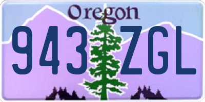 OR license plate 943ZGL