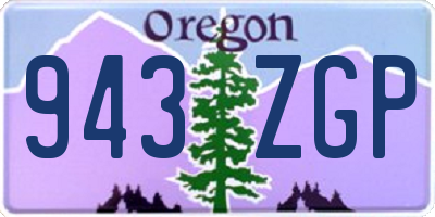 OR license plate 943ZGP