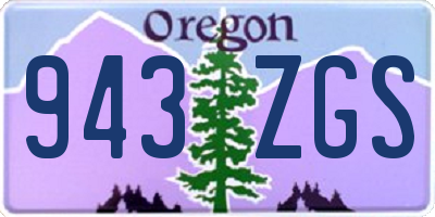 OR license plate 943ZGS