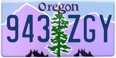 OR license plate 943ZGY