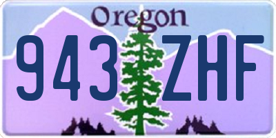 OR license plate 943ZHF