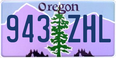 OR license plate 943ZHL