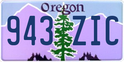 OR license plate 943ZIC