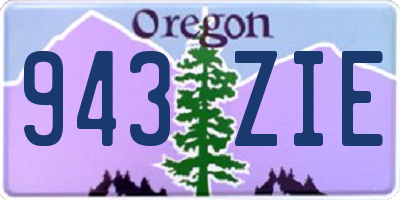 OR license plate 943ZIE