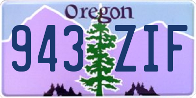 OR license plate 943ZIF