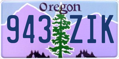 OR license plate 943ZIK
