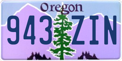 OR license plate 943ZIN