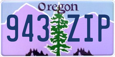 OR license plate 943ZIP