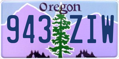 OR license plate 943ZIW