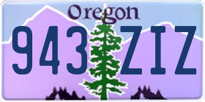OR license plate 943ZIZ