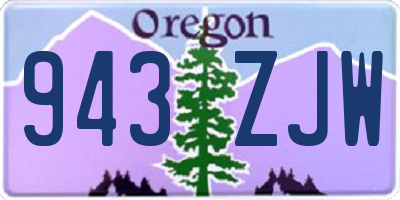 OR license plate 943ZJW