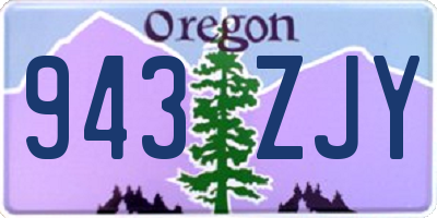 OR license plate 943ZJY