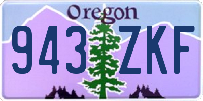 OR license plate 943ZKF