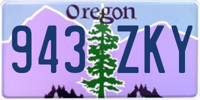 OR license plate 943ZKY