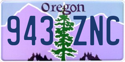 OR license plate 943ZNC