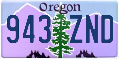 OR license plate 943ZND