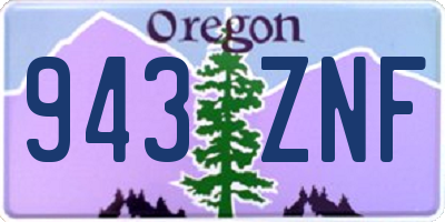 OR license plate 943ZNF