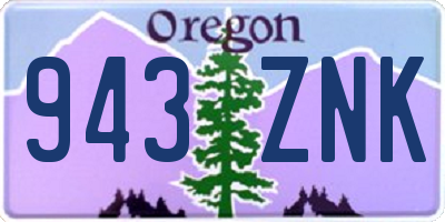 OR license plate 943ZNK