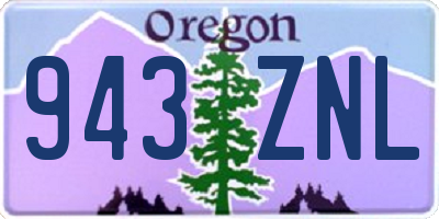 OR license plate 943ZNL