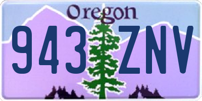 OR license plate 943ZNV