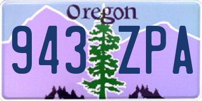 OR license plate 943ZPA