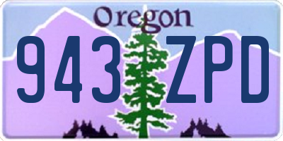 OR license plate 943ZPD
