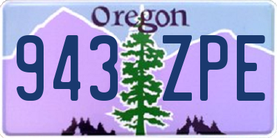 OR license plate 943ZPE